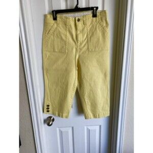 CHRISTOPHER & BANKS YELLOW CAPRIS, SZ 10